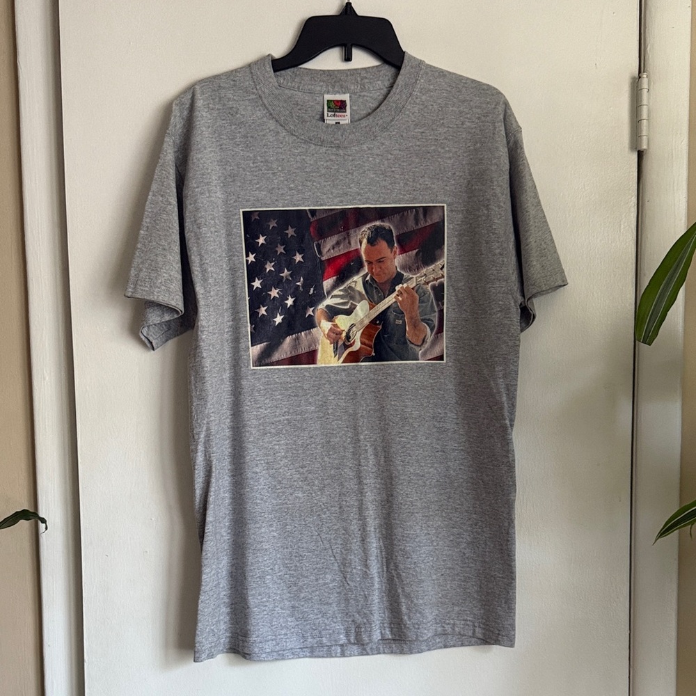 Dmb Dave matthews band flag shirt Fruit of the Loom Gray T-Shirt rare